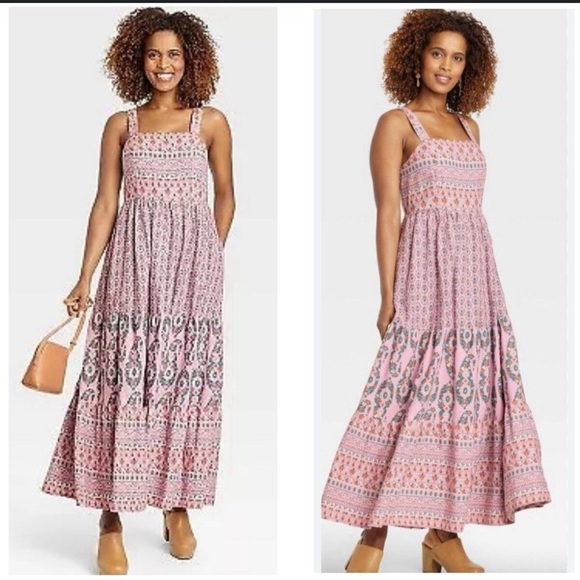 Knox Rose Pink Floral Sleeveless A-line Dress - Picture 1 of 4